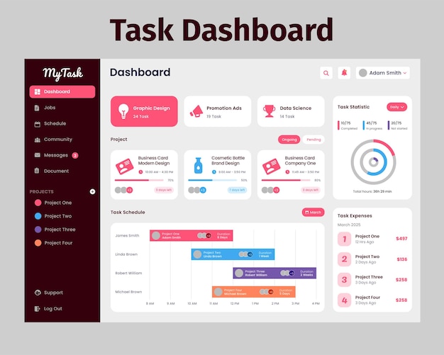 Task Schedule Dashboard UI Kit