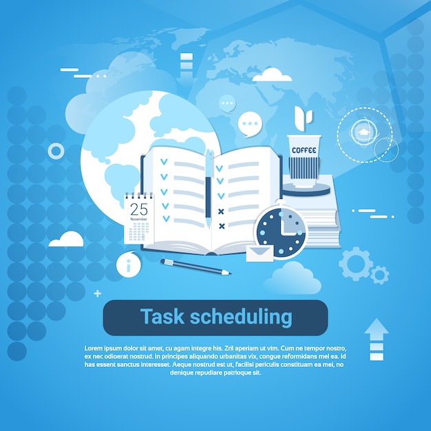 Task Scheduling Template Web Banner With Copy Space