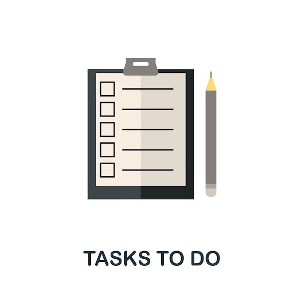 Плоская иконка Tasks To Do Цветной знак из коллекции продуктивности Creative Tasks To Do иллюстрация значка для инфографики веб-дизайна и многого другого
