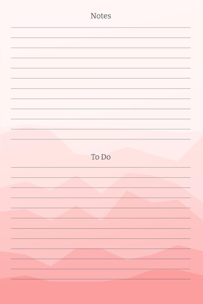 To do tasks list and notes with column and row lining planner template design for diary notebook notepad on multicolored sheets with abstract bright background of gradient peaks of mountains