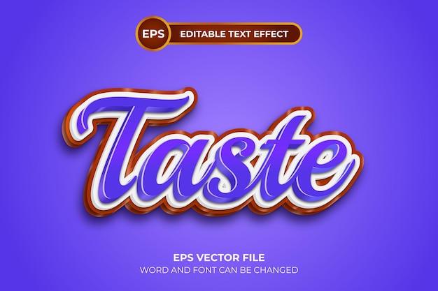 Taste editable text effect template