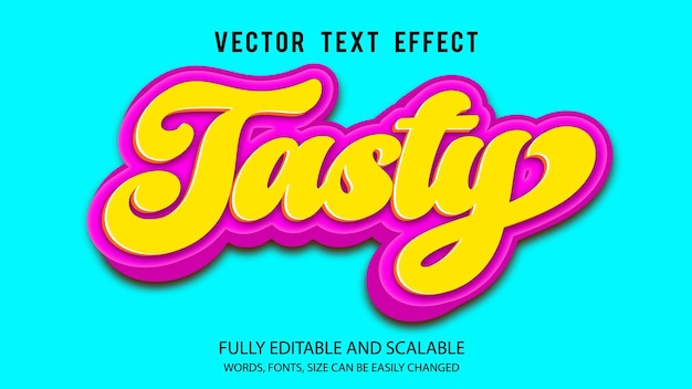 Tasty 3d text effect editable modern lettering typography font style