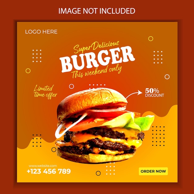 Tasty burger social media post.