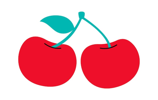 Tasty cherry berry flat illustration Organic vitamin