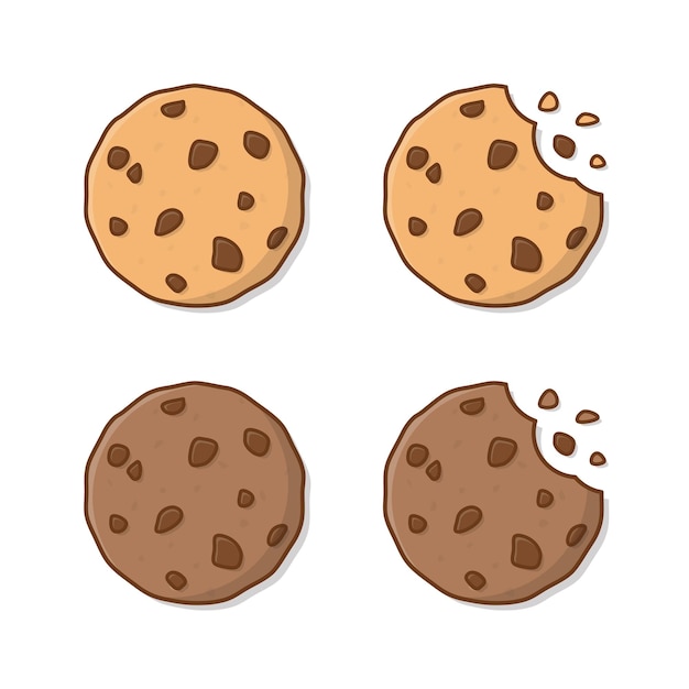 Vector tasty cookies isolated on white