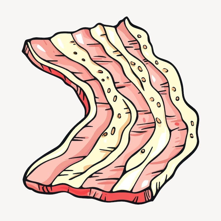 Vector tasty crispy bacon illustration