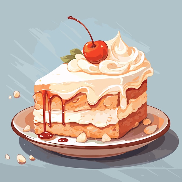 美味しい美味しい平和のビートデーケーキ 美味しいパイ アニメのスタイルで孤立したベクトルイラスト