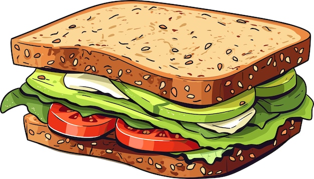 tasty and delicious sandwich vector illustration