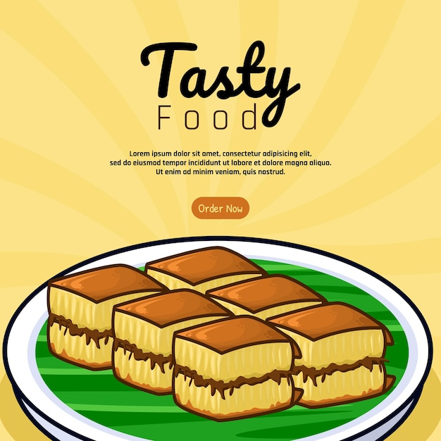 Vector tasty food martabak manis banner template design