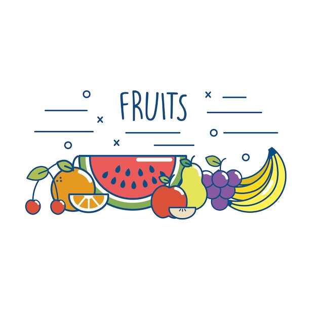 Tasty fruits food nutrition diet