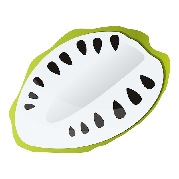 Vector tasty half soursop icon cartoon of tasty half soursop vector icon for web design isolated on white background