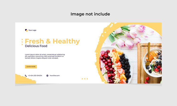 Tasty healthy food banner template
