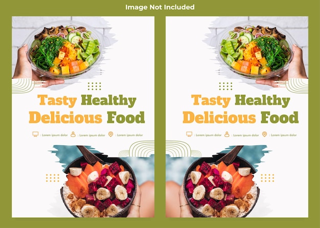 Tasty healthy food  flyer template collection design