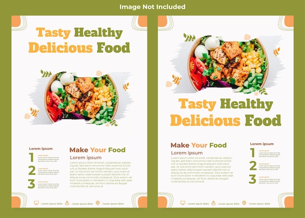 Vector tasty healthy food  flyer template collection design