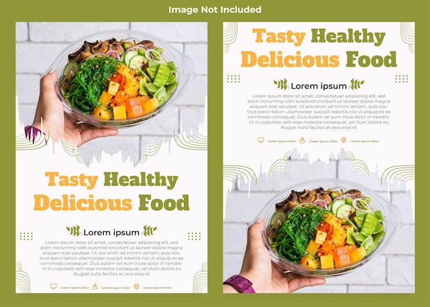 Vector tasty healthy food  flyer template collection design