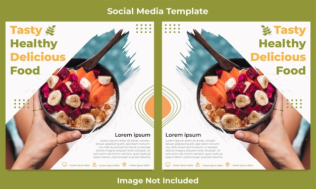 Tasty healthy food social media post template design