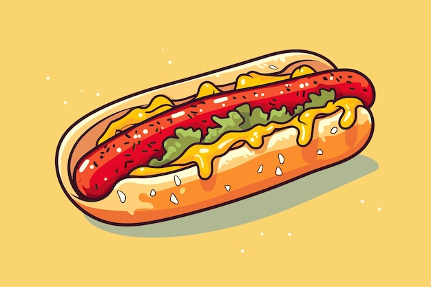 Illustrazione vettoriale di un hot dog gustoso