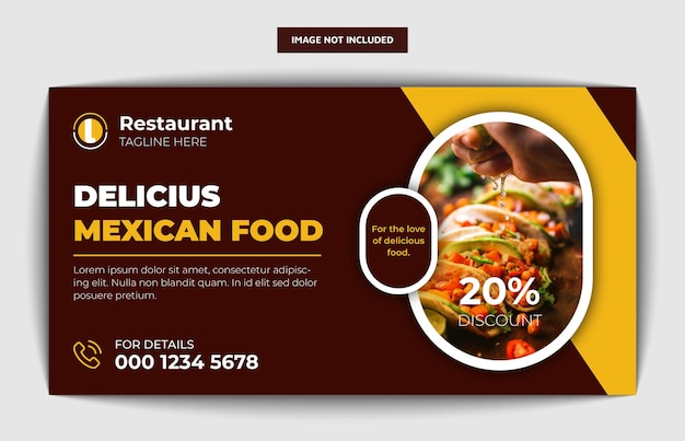 Tasty mexican food banner template design