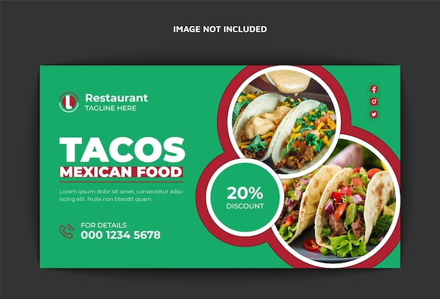 Tasty Mexican food banner template design