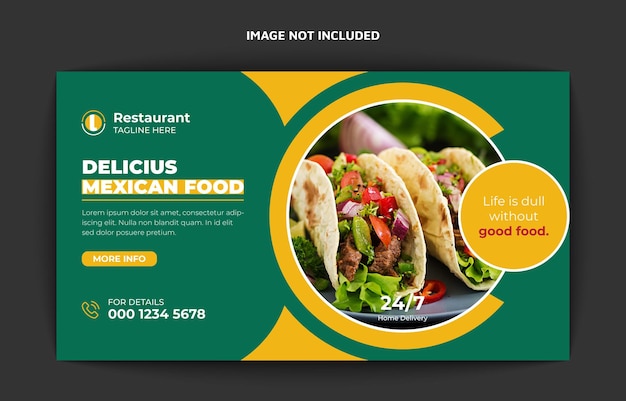 Tasty Mexican food banner template design