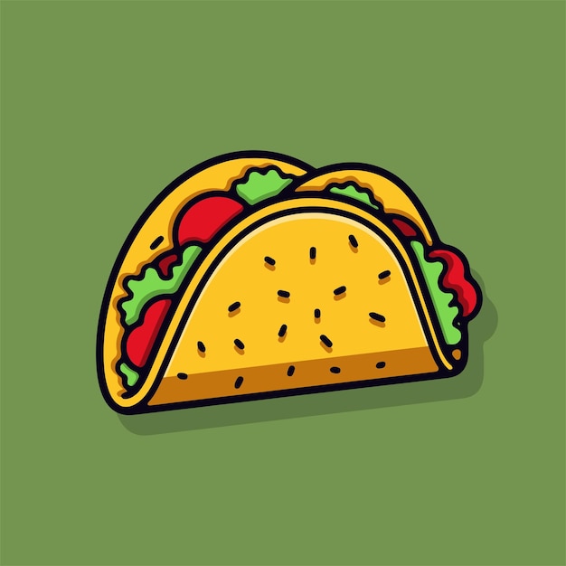 tasty taco fast food icon vector