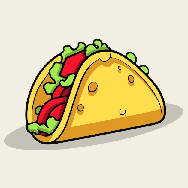 Tasty taco fast food icon vector