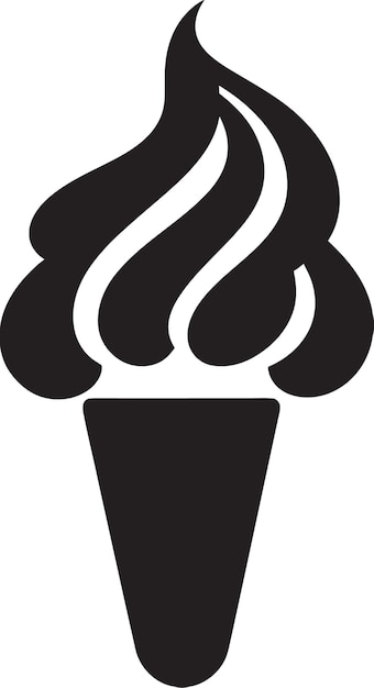 Tasty Treats Ice Cream Emblem Icon Frosty Temptation Black Cone Icon