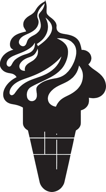 Tasty Twirls Cone Ice Cream Icon Delicious Frost Black Emblem Treat