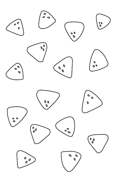 Tasty yellow crispy mexican nachos pattern Vector flat Mexican food illustration for menu