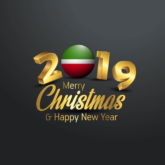 Tatarstan flag 2019 tipografia merry christmas