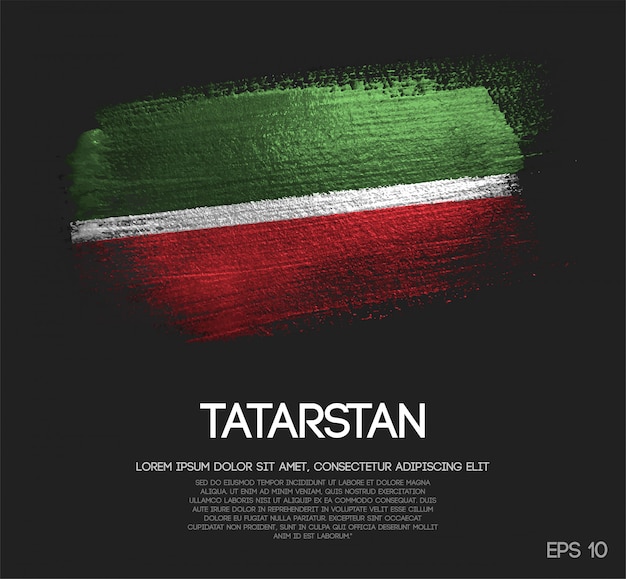 Tatarstan Flag Made of Glitter Sparkle Brush Paint