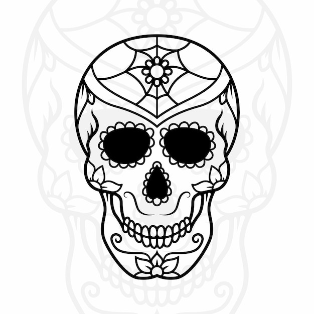 tatoo skull art illustration