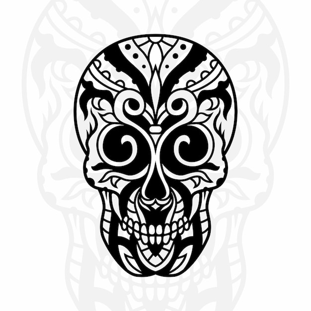 Tatoo skull art illustration