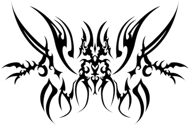 Вектор Татуировка и дизайн футболки черно-белая векторная иллюстрация специальная фантастическая маска для лица дьявольской головы