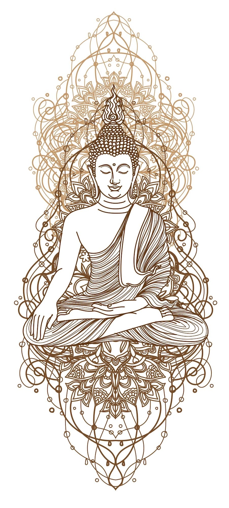 Vector tattoo art buddha thai design hand drawing and sketch