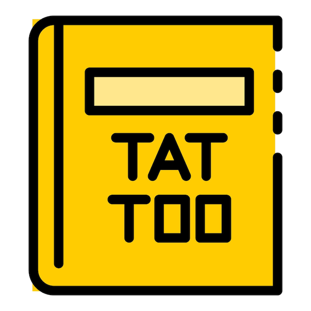 Tattoo catalogue icon outline tattoo catalogue vector icon color flat isolated