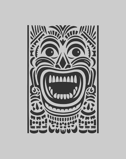 tattoo character demon mask aztec