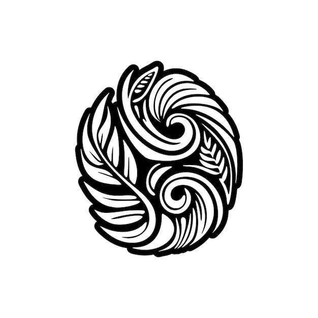 Vector tattoo design in black and white with a polynesian theme