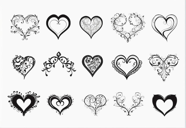 tattoo hearts vector image