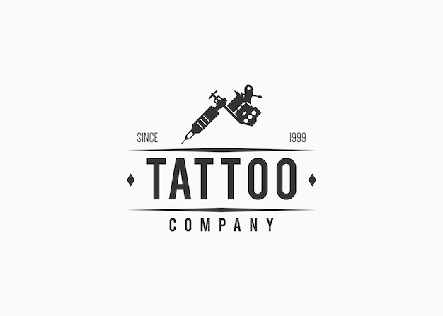 Tattoo studio design retro styled emblem with tattoo machine vector  illustration on a black background  CanStock