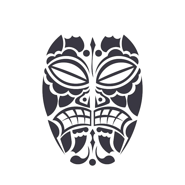 Tattoo masker met gesloten ogen in Polynesische stijl Maori tribal patronen Geïsoleerde vectorillustratie