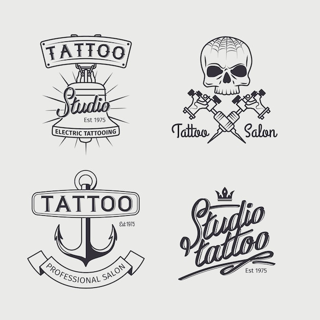 Tattoo studio logo templates