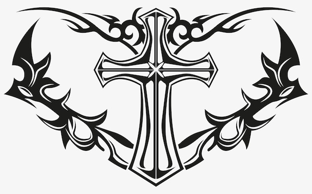 Holy Cross Winged Emblem. Heaven Symbol Graphic by microvectorone ·  Creative Fabrica