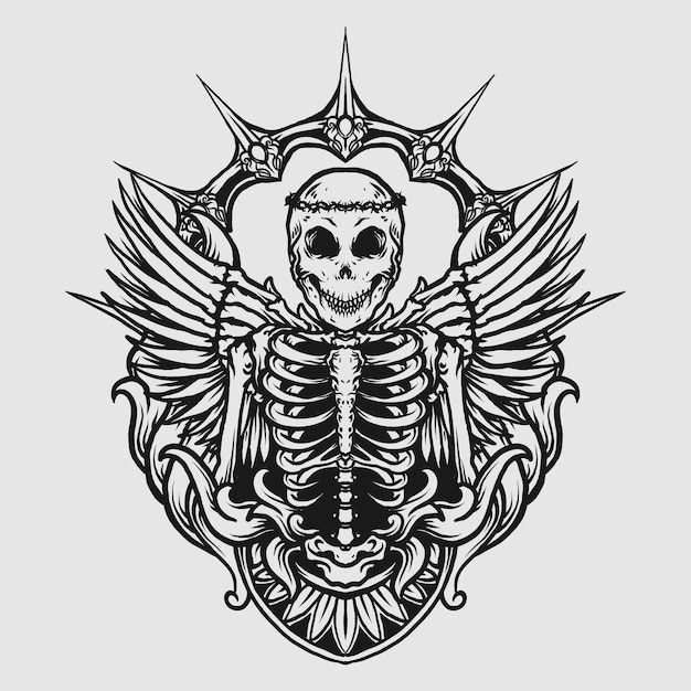 Skull and Angel Backpiece  Stace Burt Tattoo Artist