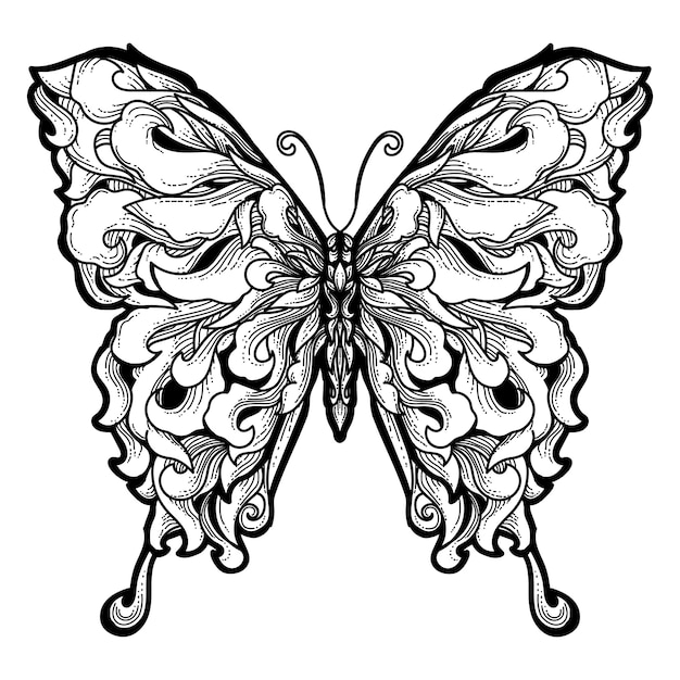 tattoo and t shirt design Butterfly premium
