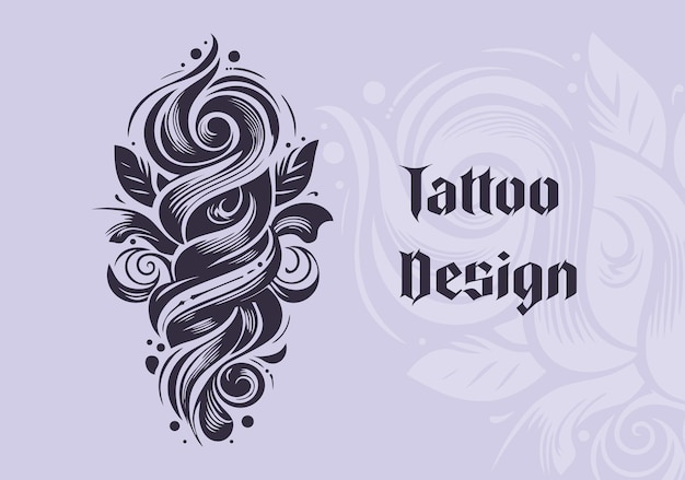 Vettore disegno vettoriale del tatuaggio