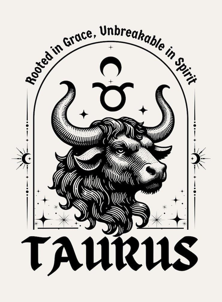 Vector taurus design vector illustration for tshirts mugs poster and more zodiac characteristic