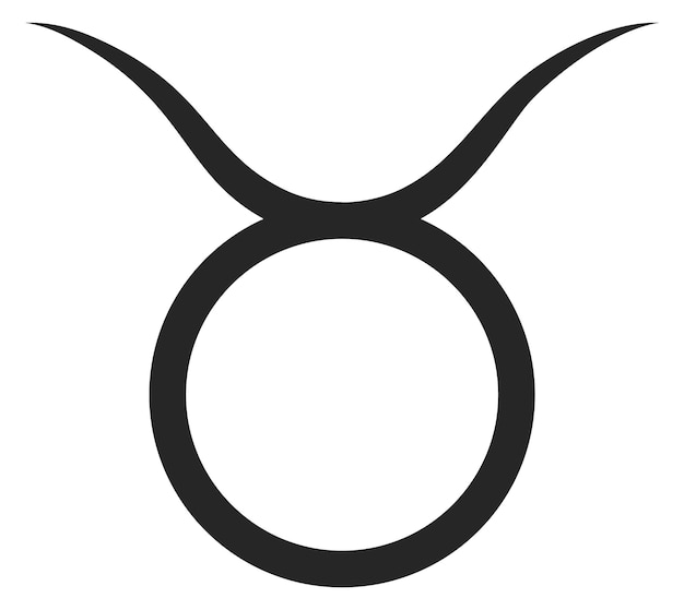Значок линии тельца астрологический мистический символ быка