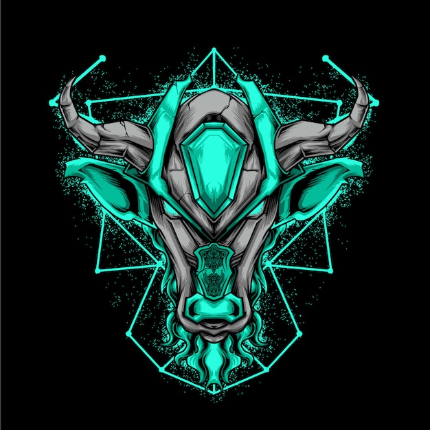 Taurus mecha buffalo bull illustration