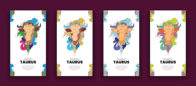 Vector taurus zodiac hedendaagse achtergrond